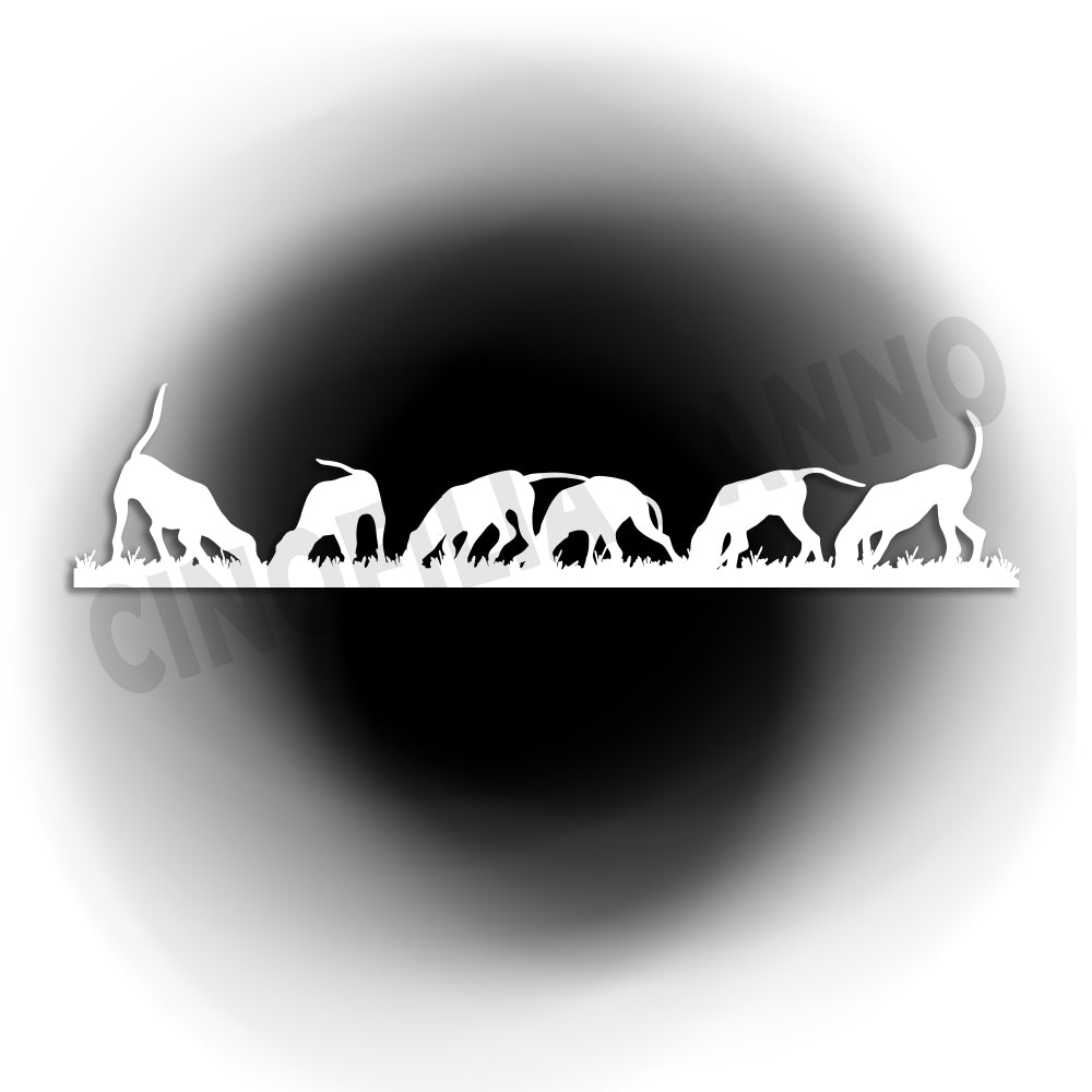 Adesivo segugi in pista con fondo trasparente