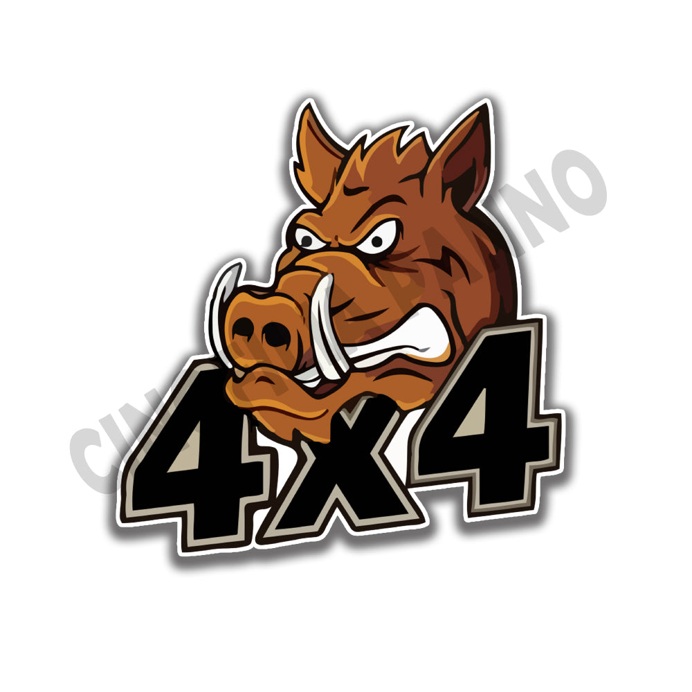 Wild boar sticker 4x4