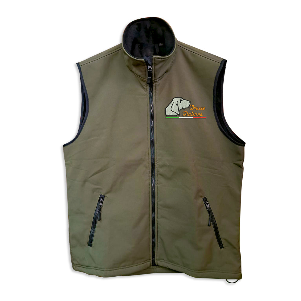 Softshell vest with embroidery