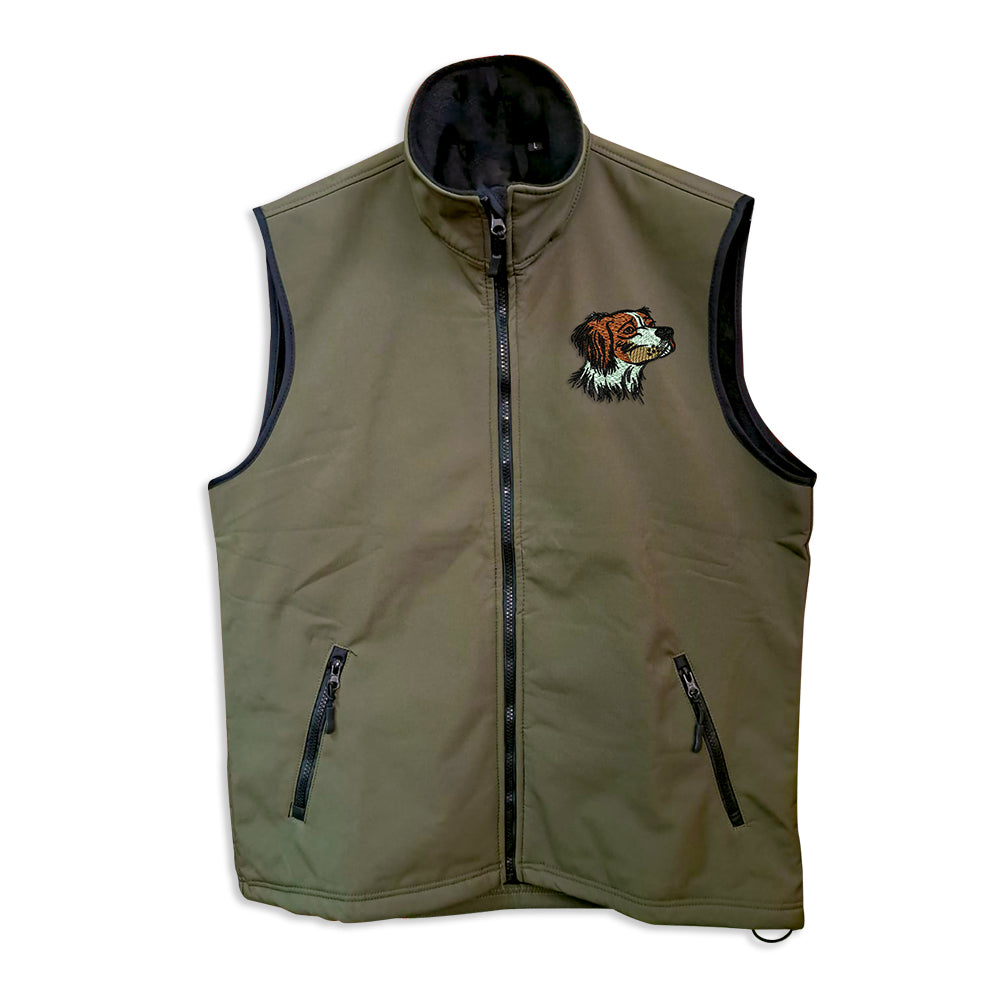 Softshell vest with embroidery