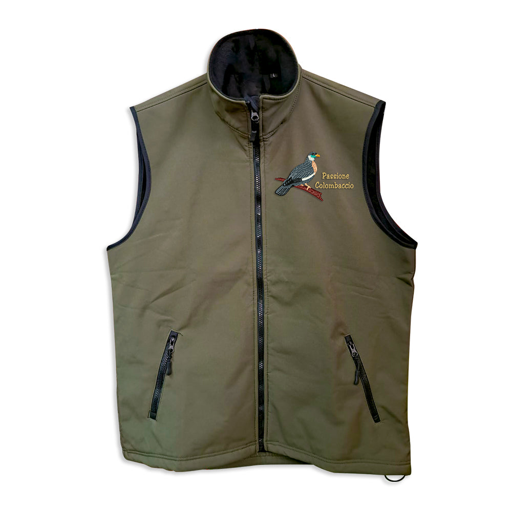 Softshell vest with embroidery