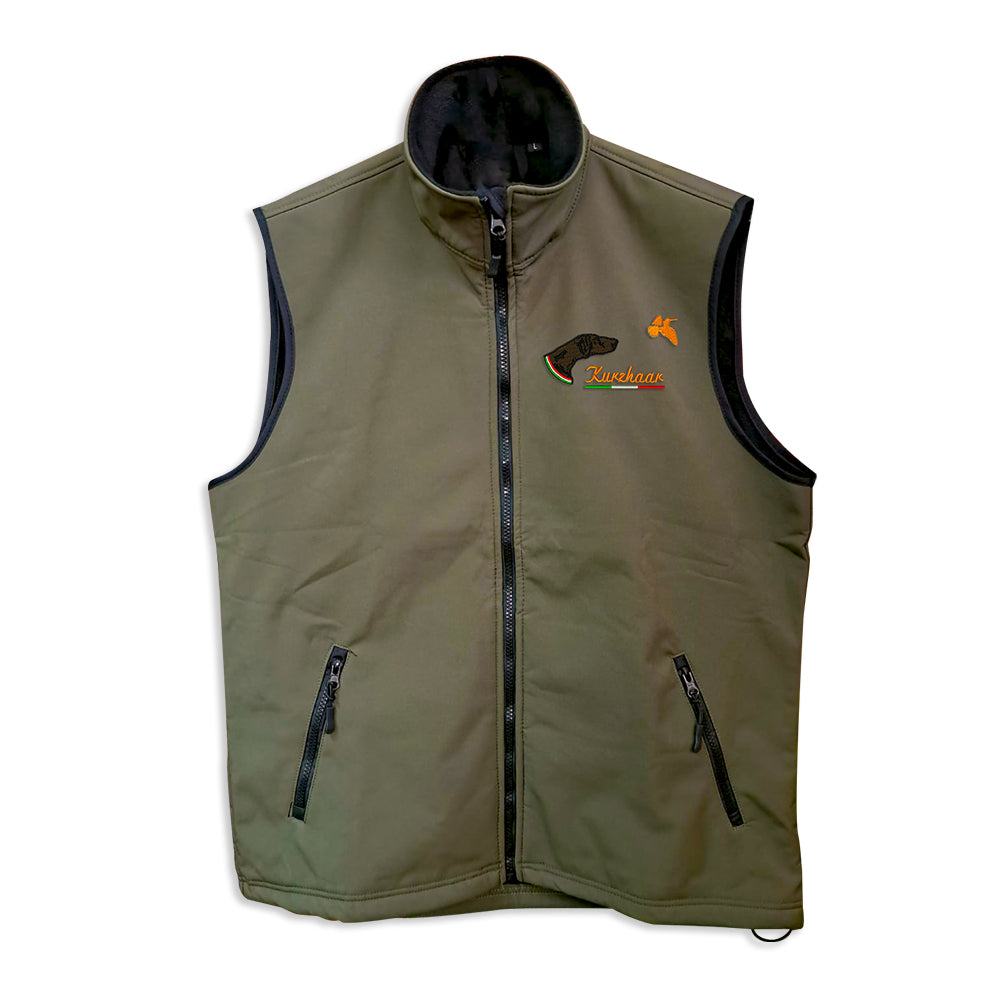 Softshell vest with embroidery