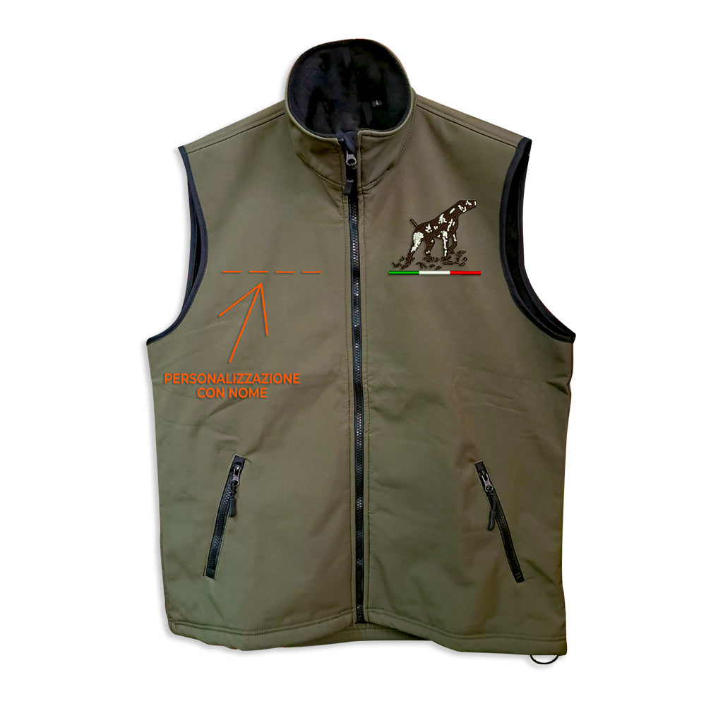 Softshell vest with embroidery