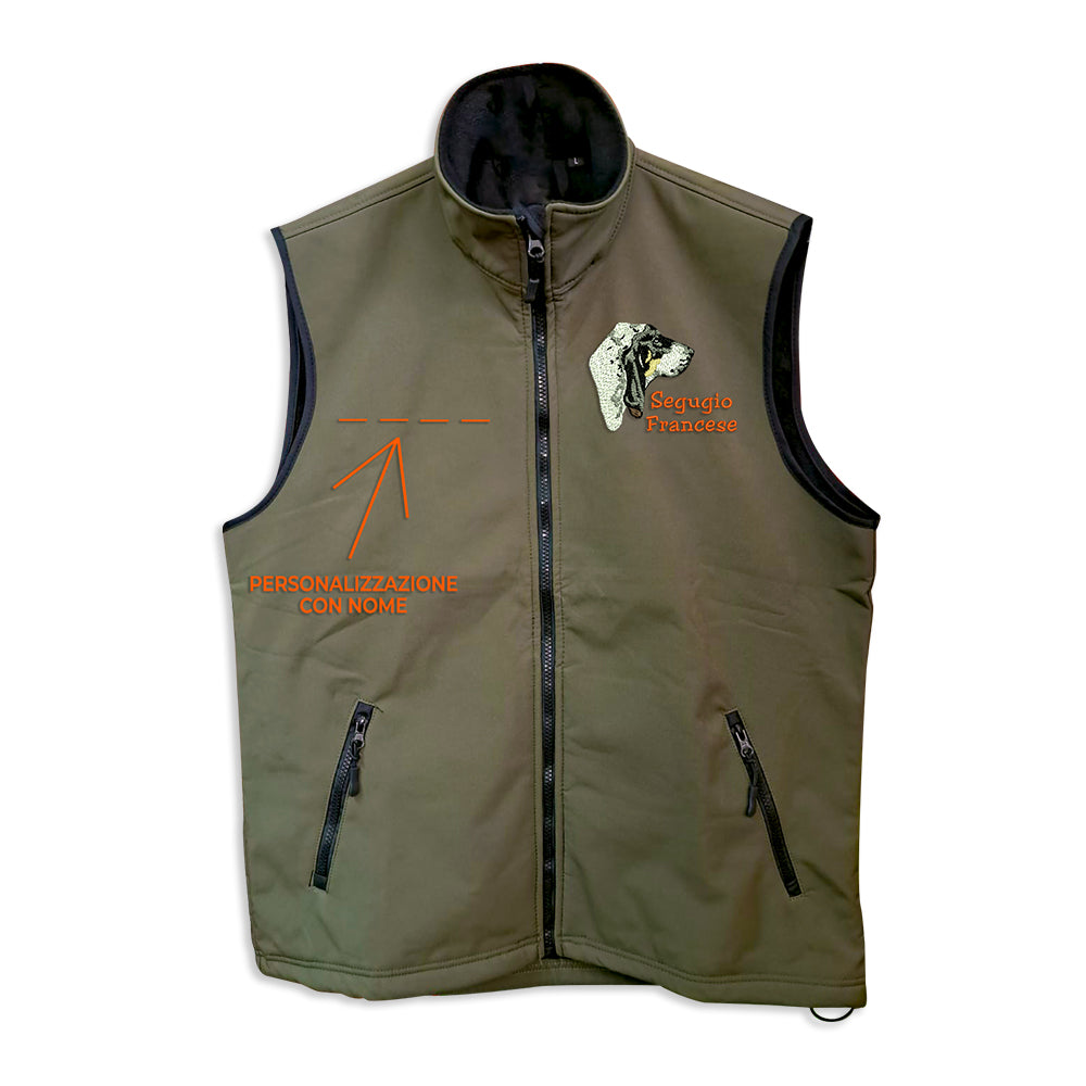 Softshell vest with embroidery