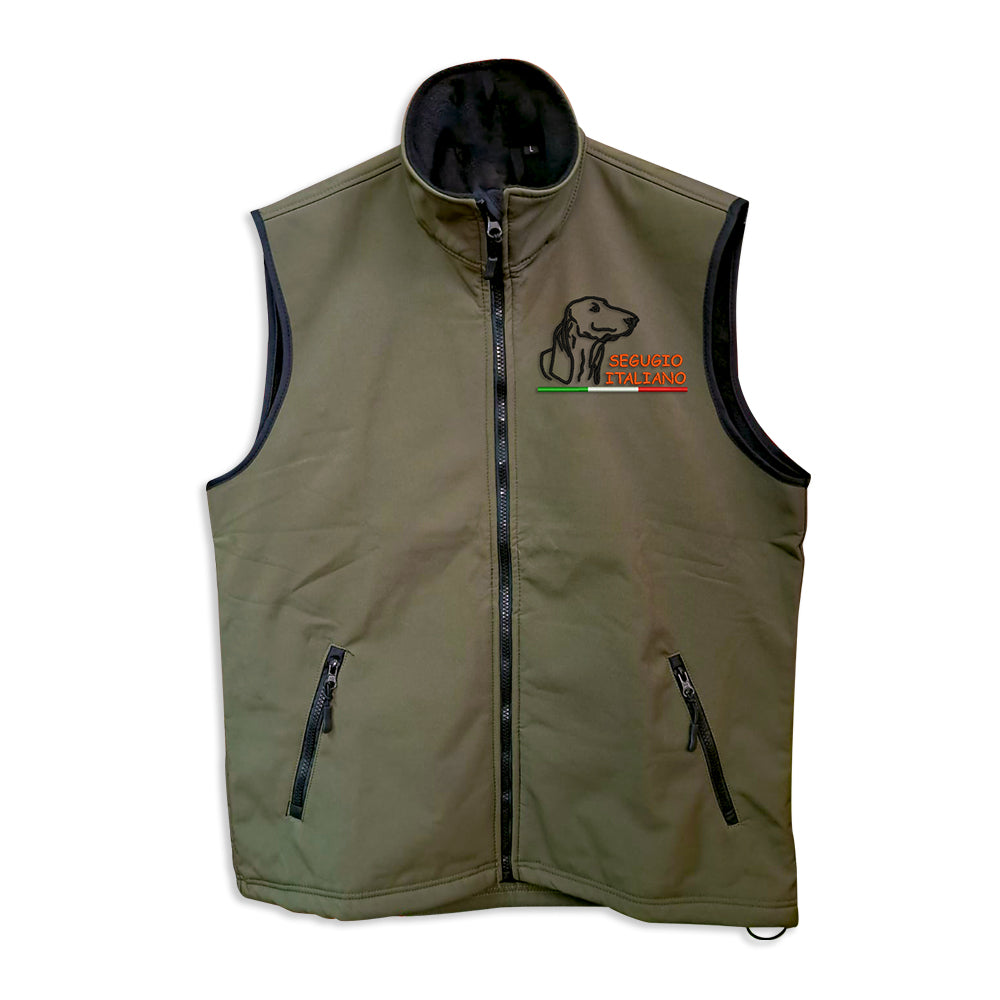 Softshell vest with embroidery