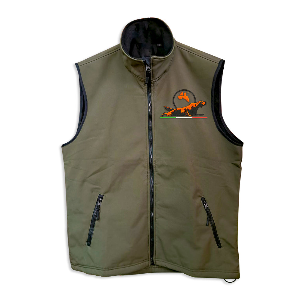 Softshell vest with embroidery