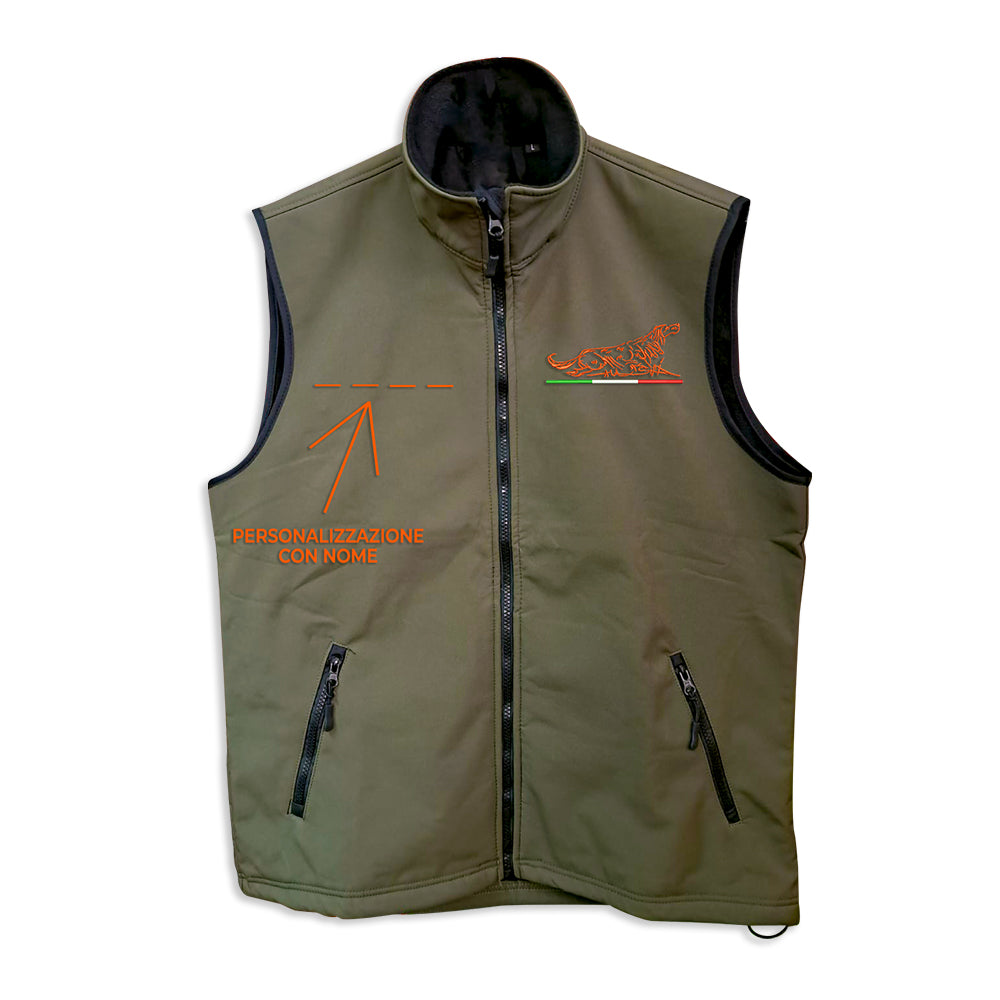 Softshell vest with embroidery