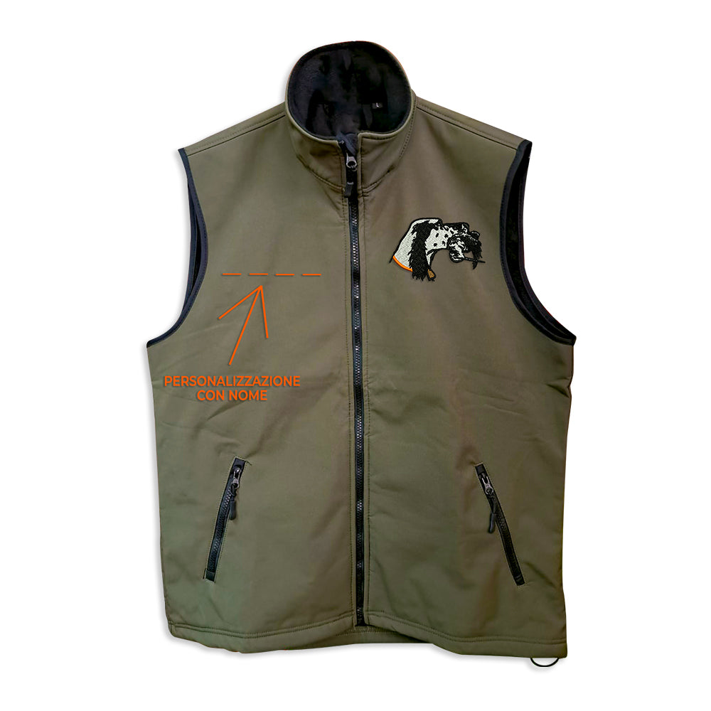 Softshell vest with embroidery