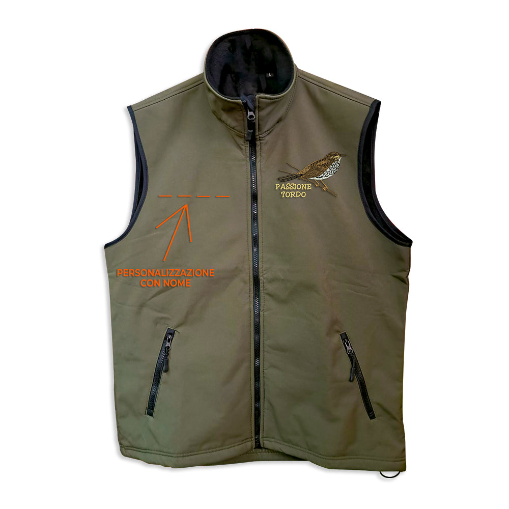 Softshell vest with embroidery