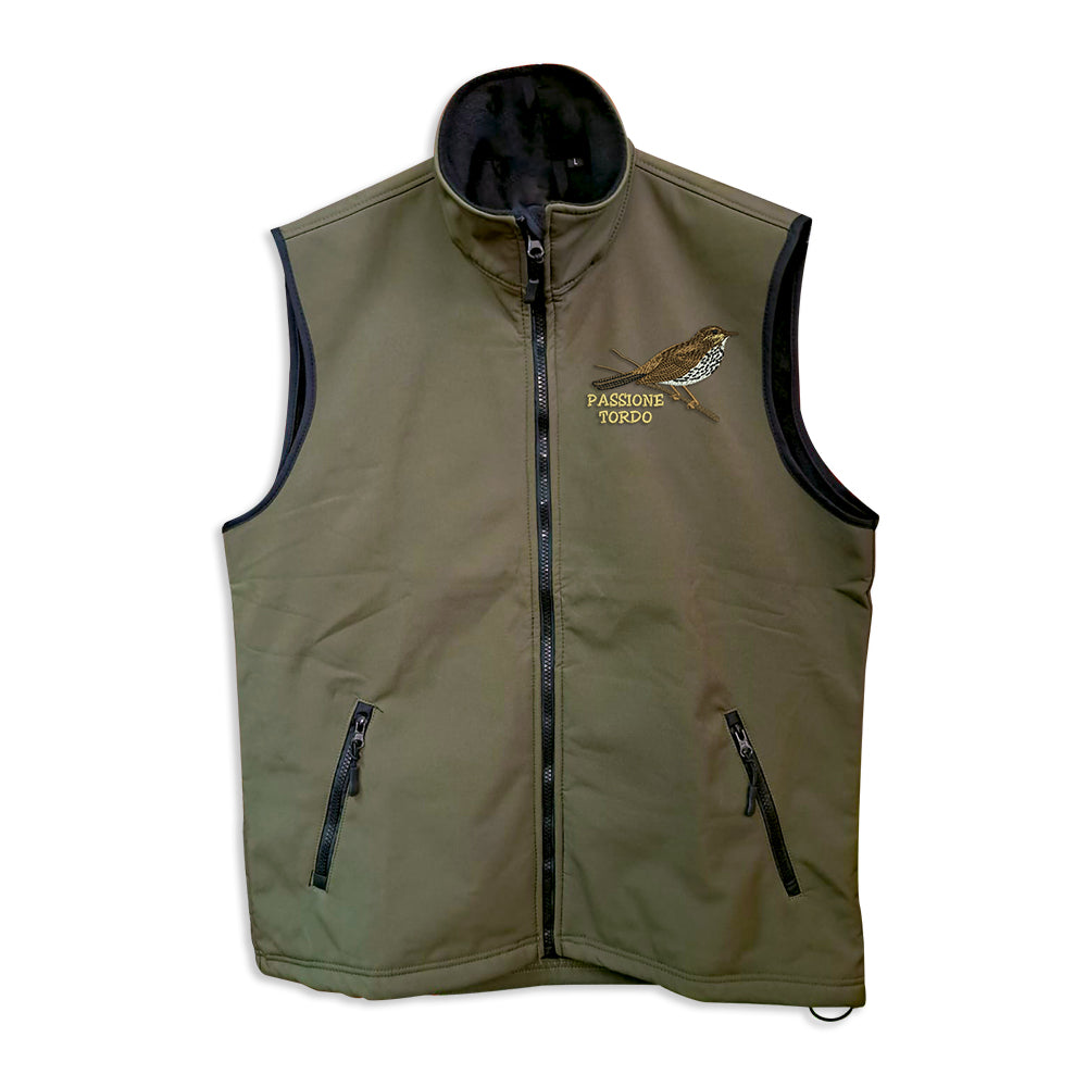 Softshell vest with embroidery