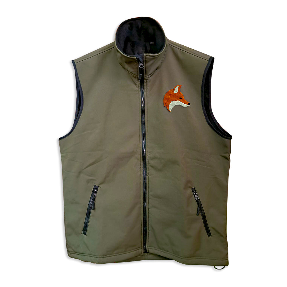 Softshell vest with embroidery