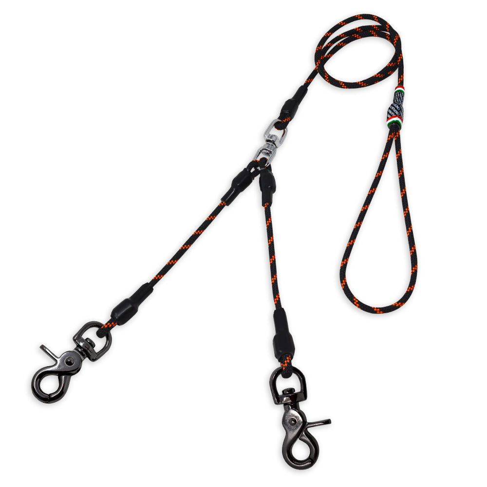 Double-ended leash with locking snap hook