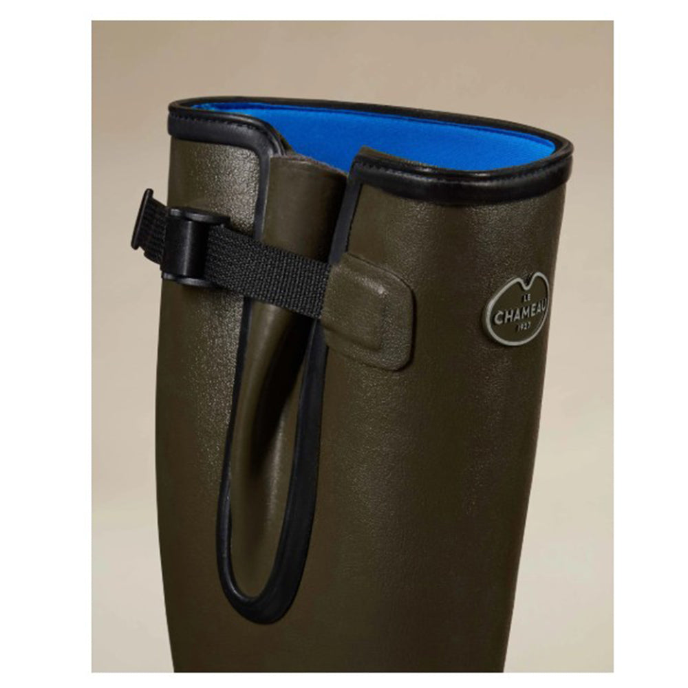 Stivali Le Chameau Vierzonord Neoprene lined verdi vista laterale con suola Grip
