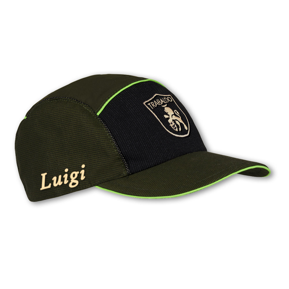 Cappello Trabaldo Apache con profilo verde fluo e personalizzazione ricamata