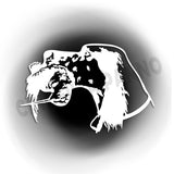 Adesivo setter con beccaccia fondo trasparente