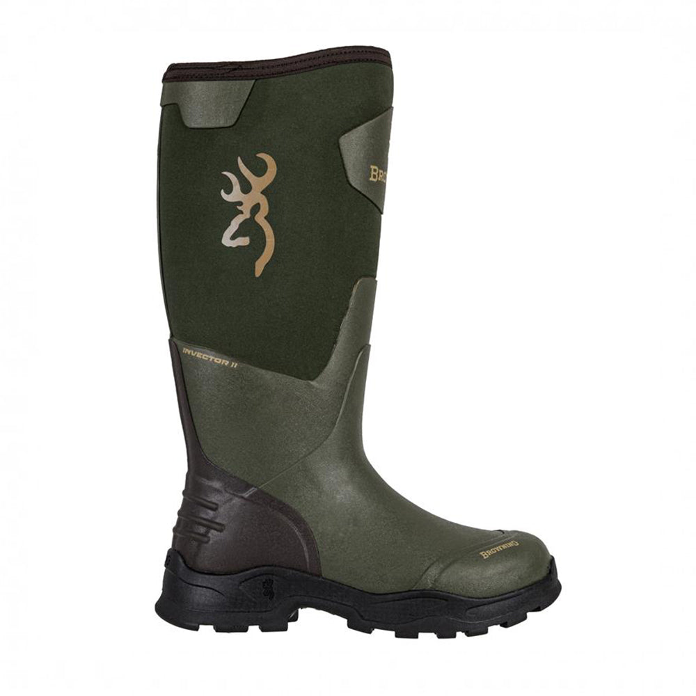 Stivale Browning Invector II HOM brown con logo cervo e suola doppia densità vista laterale