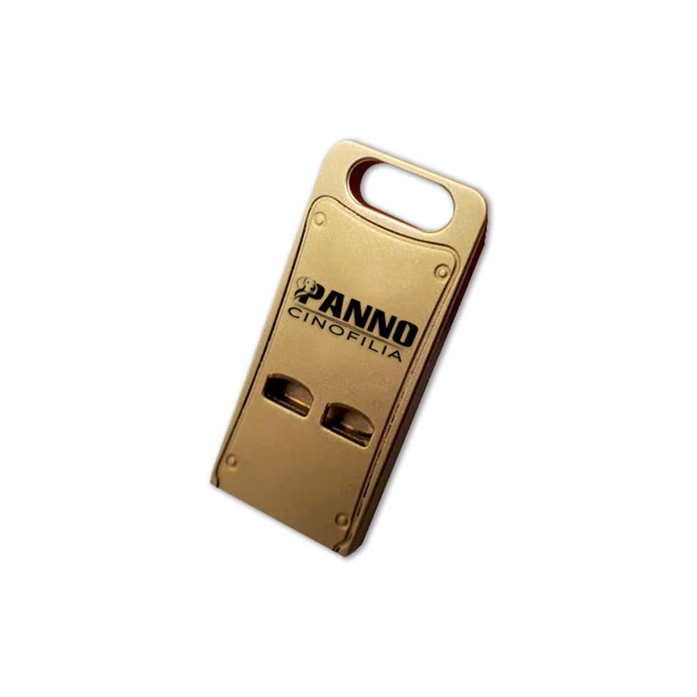 Flat brass whistle with matching whistle holder