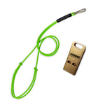 Flat brass whistle with matching whistle holder