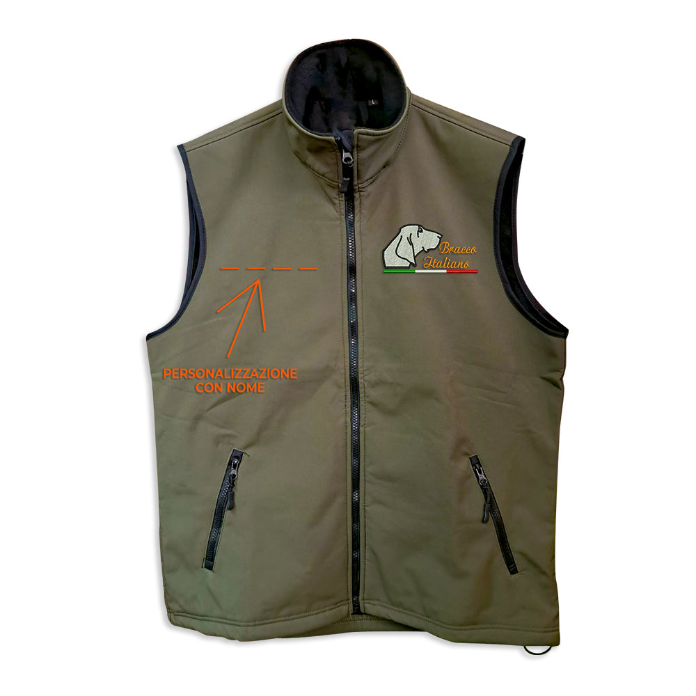 Softshell vest with embroidery