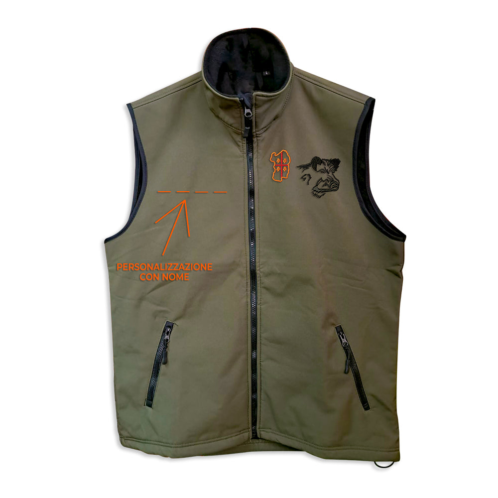 Softshell vest with embroidery