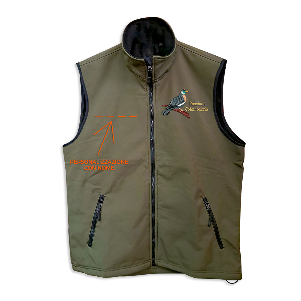 Softshell vest with embroidery