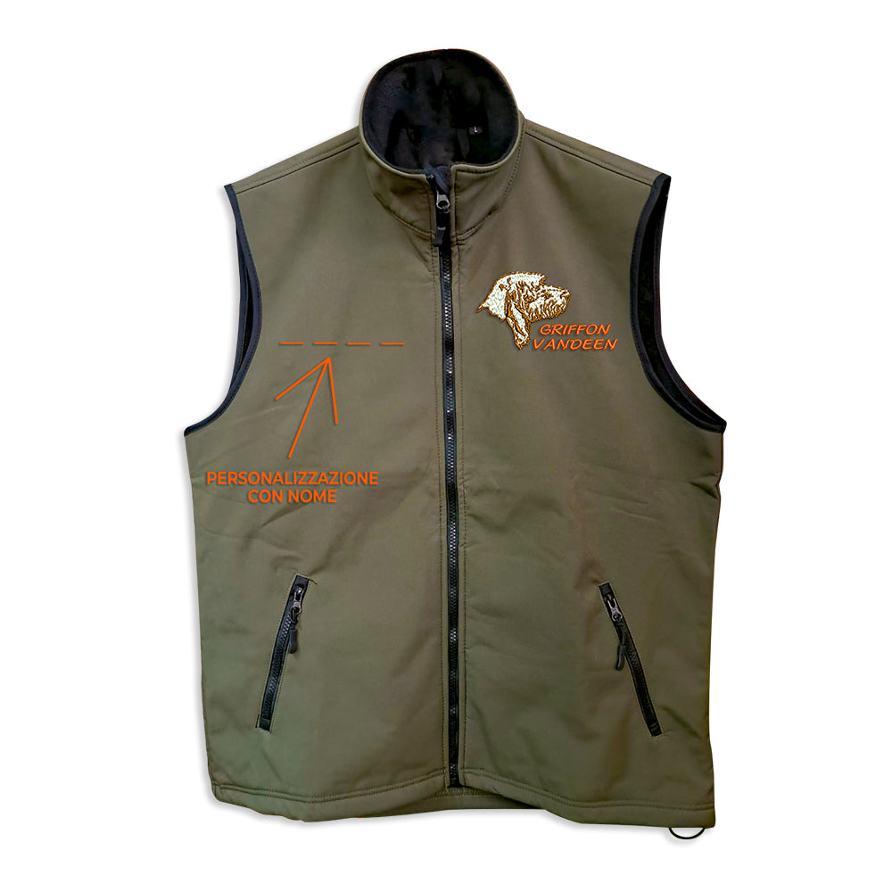 Softshell vest with embroidery