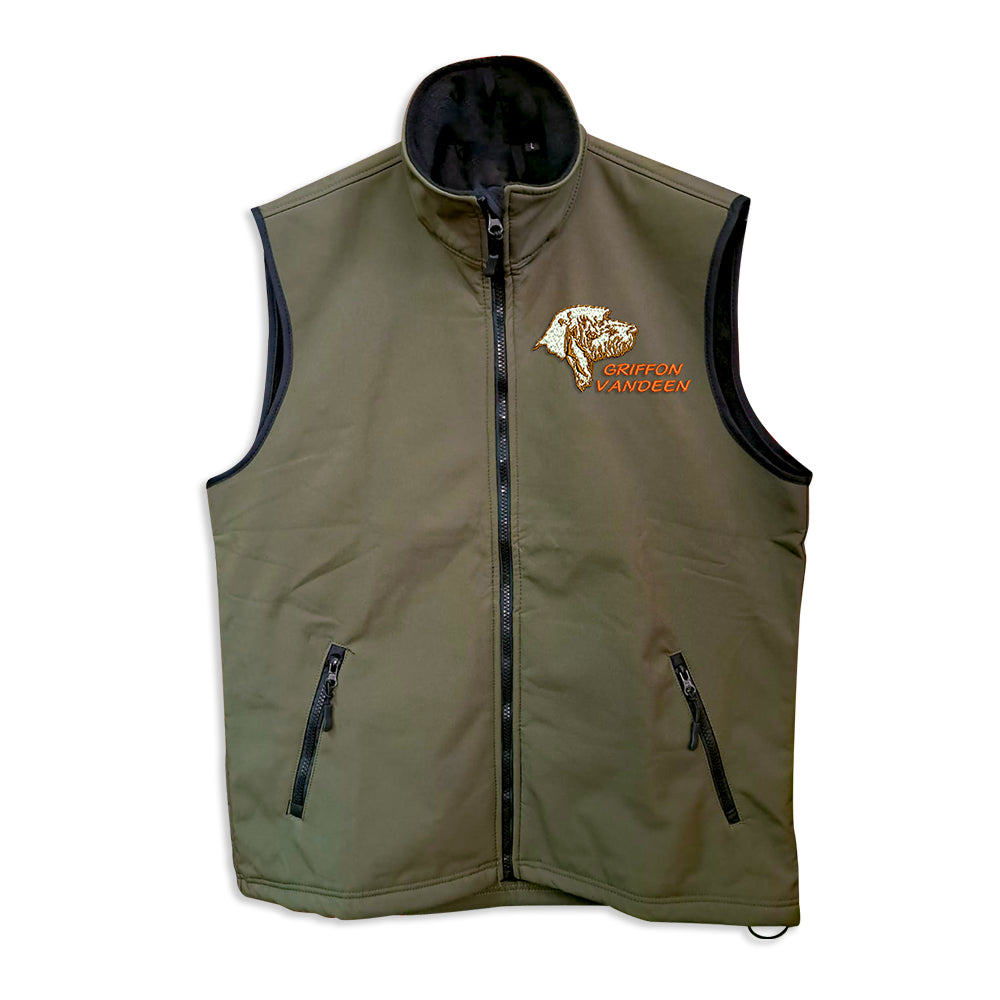 Softshell vest with embroidery