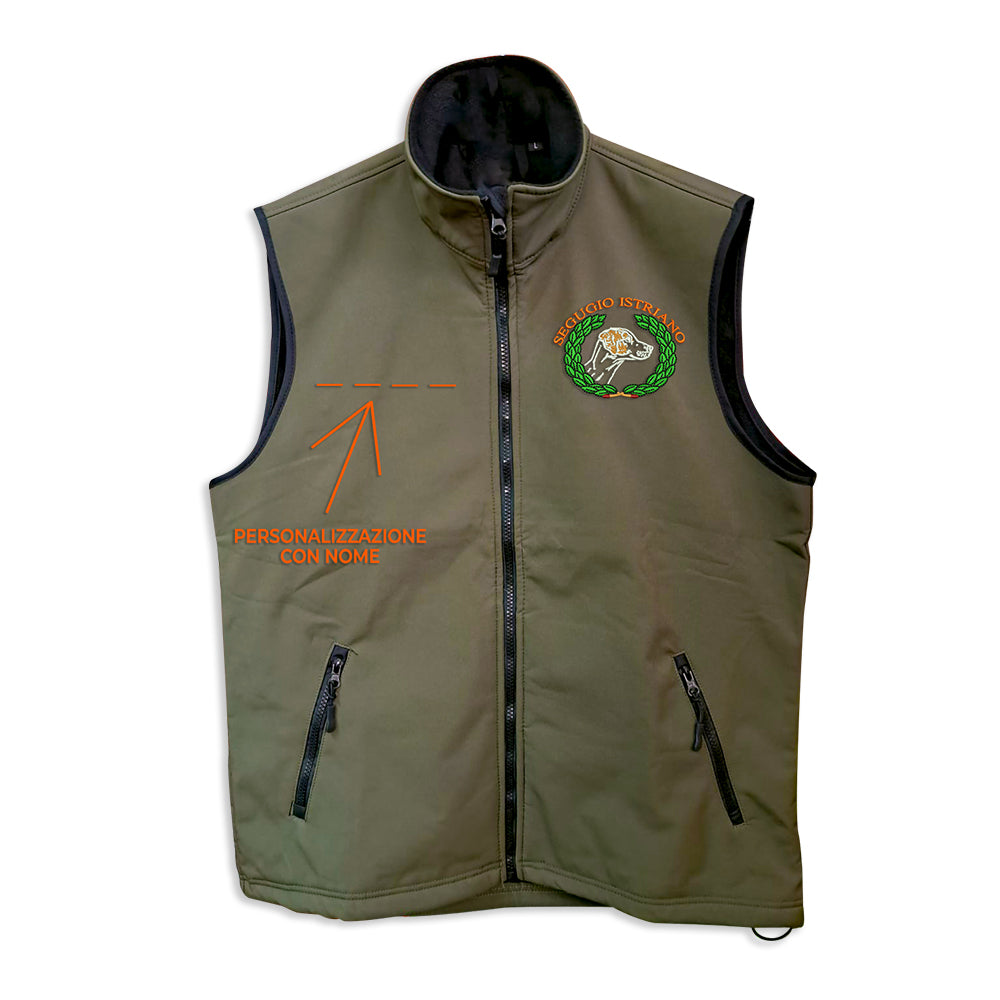 Softshell vest with embroidery