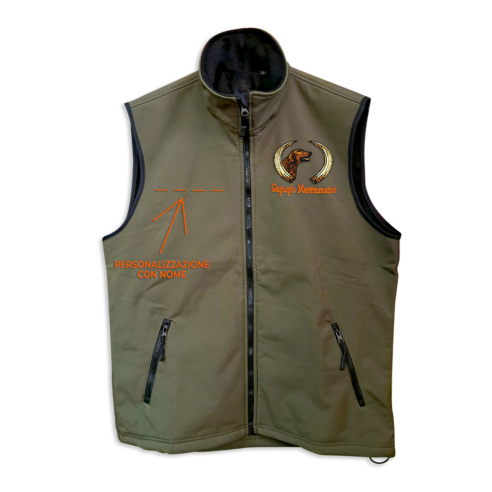 Softshell vest with embroidery