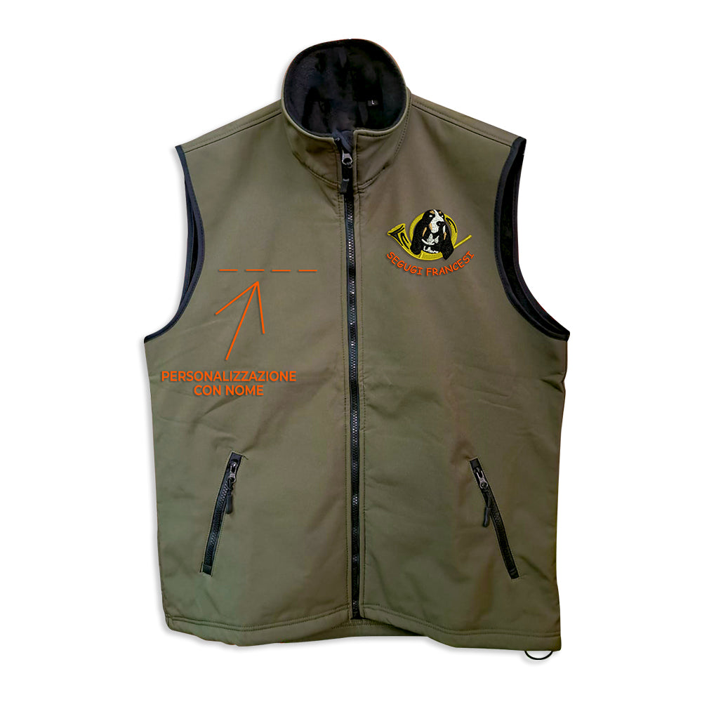 Softshell vest with embroidery