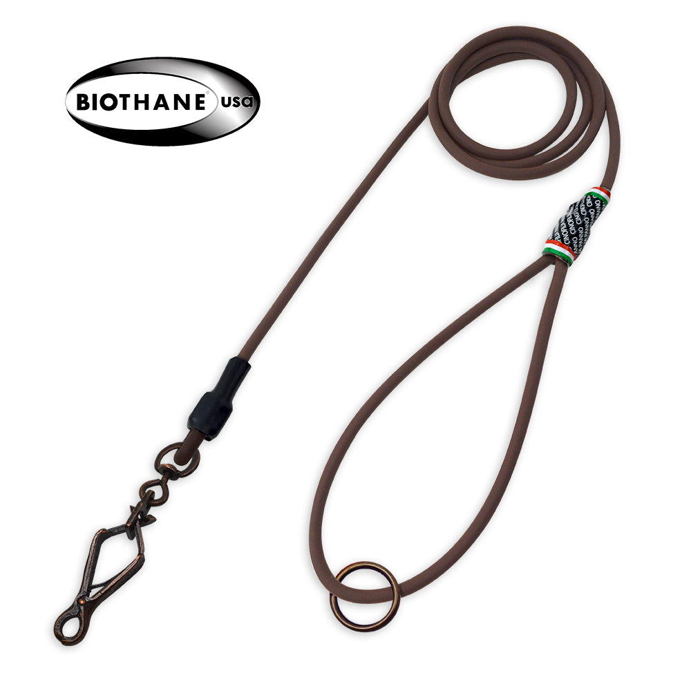 Guinzaglio a pinza bronzo in biothane-usa®
