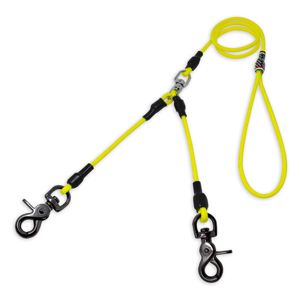 Double-ended leash with locking snap hook