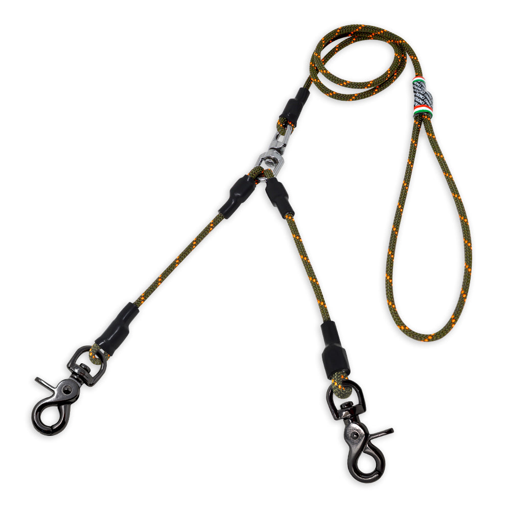 Double-ended leash with locking snap hook