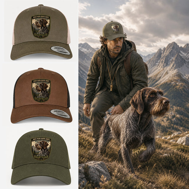 berretto deutsch drahthaar con patch effetto ricamo 3D e nome personalizzato ricamato