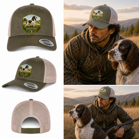 berretto springer spaniel con patch effetto ricamo 3d e nome ricamato