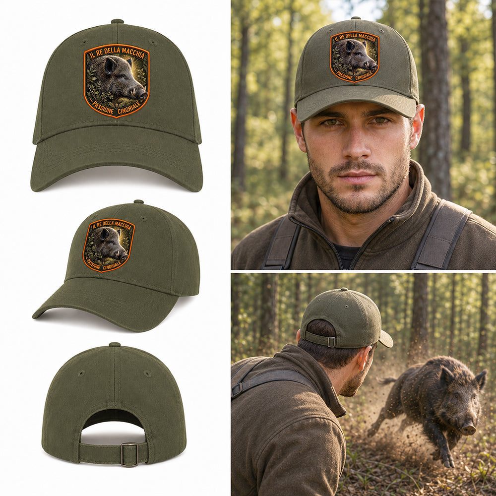Boar face beanie with 3D embroidered effect patch