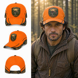 berretto beccaccia in volo con patch effetto ricamo 3D bordo arancio e nome personalizzato ricamato