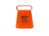French bell in orange painted steel h 4.5