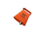 French bell in orange painted steel h 4.5