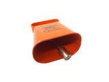 French bell in orange painted steel h 4.5