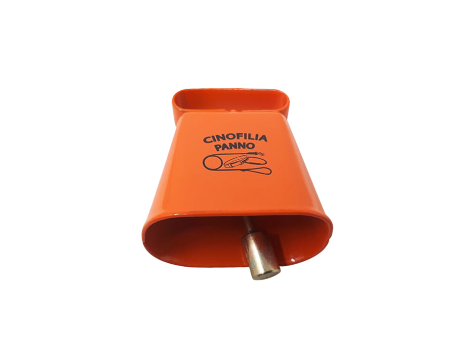 French bell in orange painted steel h 3.5
