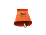 French bell in orange painted steel h 3.5