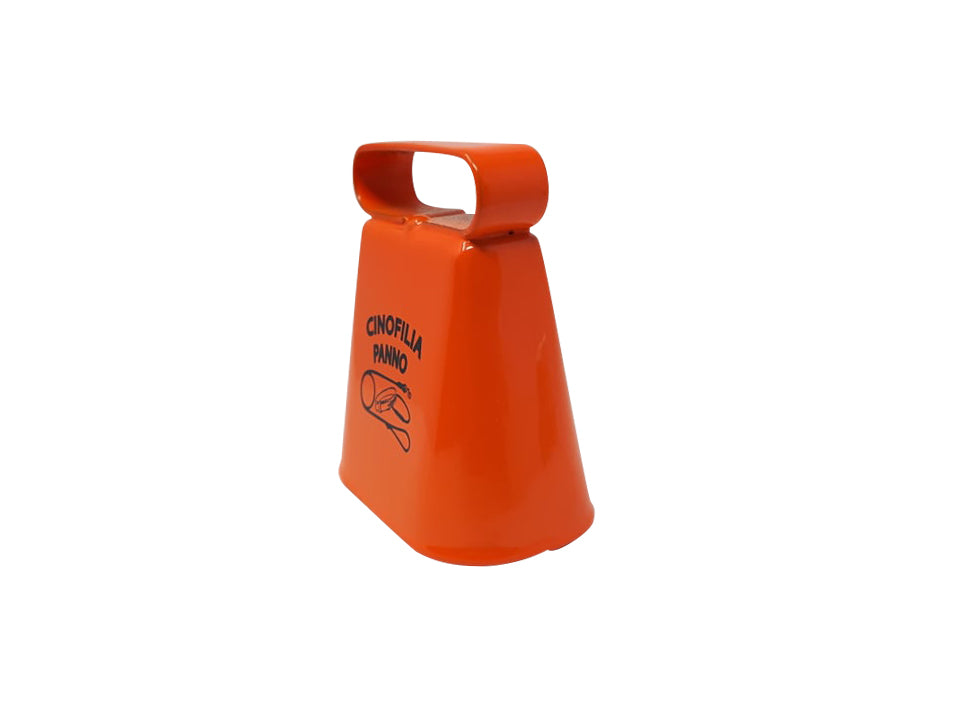 French bell in orange painted steel h 4.5