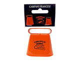 French bell in orange painted steel h 3.5