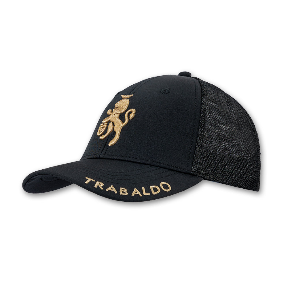 Cappellino Trabaldo Summer Cap nero con logo ricamato e rete traspirante laterale