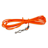 Lunghina in Biothane da 6mm arancione fluo con pinza in acciaio per cani da caccia