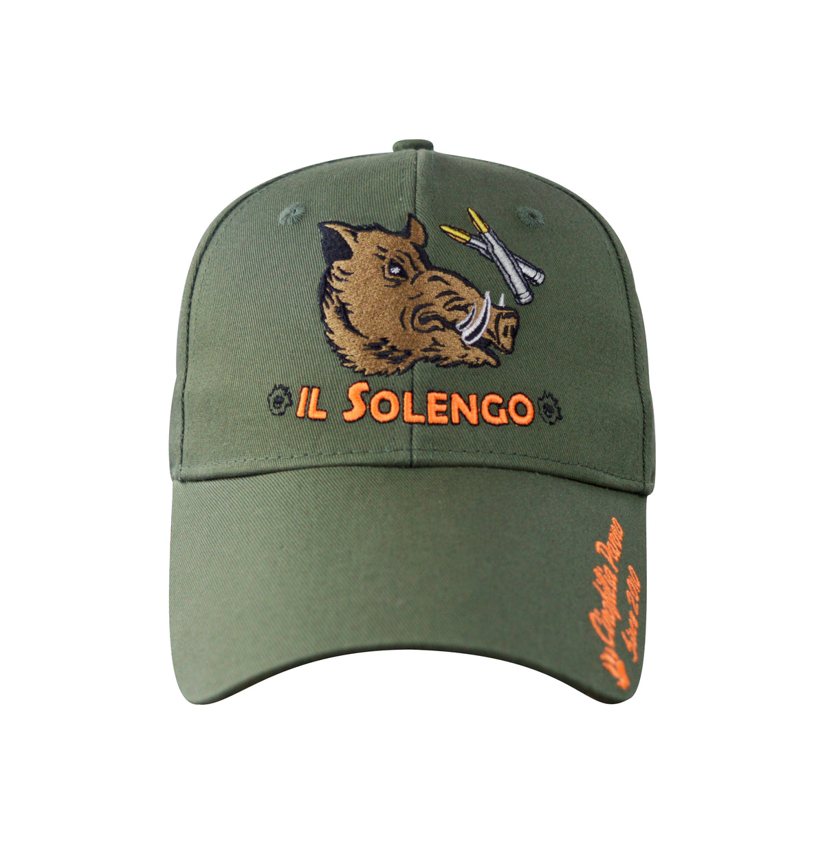 Green beanie with “il solengo” embroidery