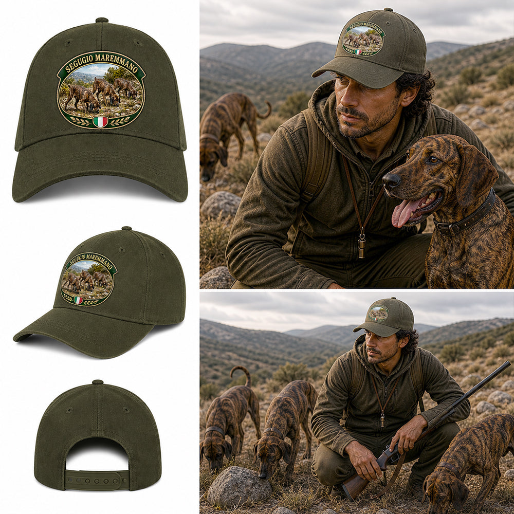 Maremma sheepdog hunting beanie with 3D embroidered-effect patch