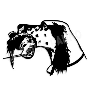 Adesivo Setter con Beccaccia Fondo Trasparente