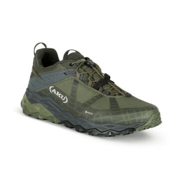 AKU Flyrock GTX verde grigio vista laterale con suola Vibram